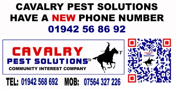 Cavalry Pest Solutions have a NEW Phone number: 01942 56 86 92
